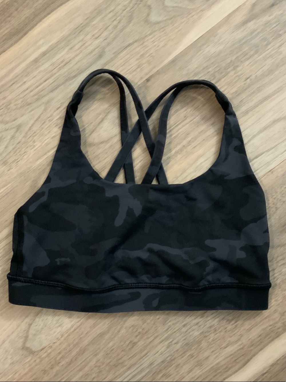 lululemon athletica Black Camo Crisscross Sports Bra